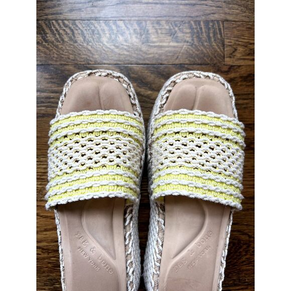 Rag & bone Logan Platform Slide Sandal Crochet Chalk Yellow Natural Size 9 - Picture 6 of 12
